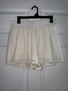 Maurices Cream Crochet Skort with Smocked Waistband